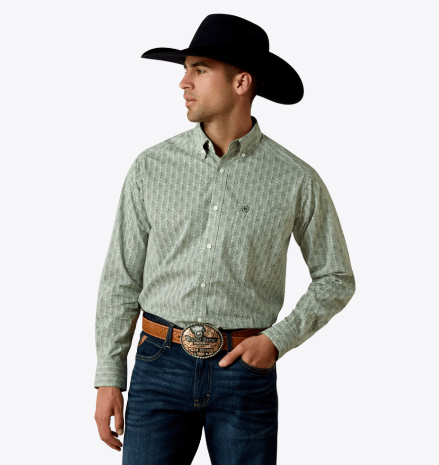 Ariat Men's Pineneedle Green Lawson Classic Fit Shirt 10080503