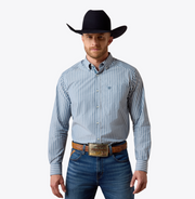 Ariat Men's Teal Stripe Delaney Classic Fit Button up Shirt 10080654
