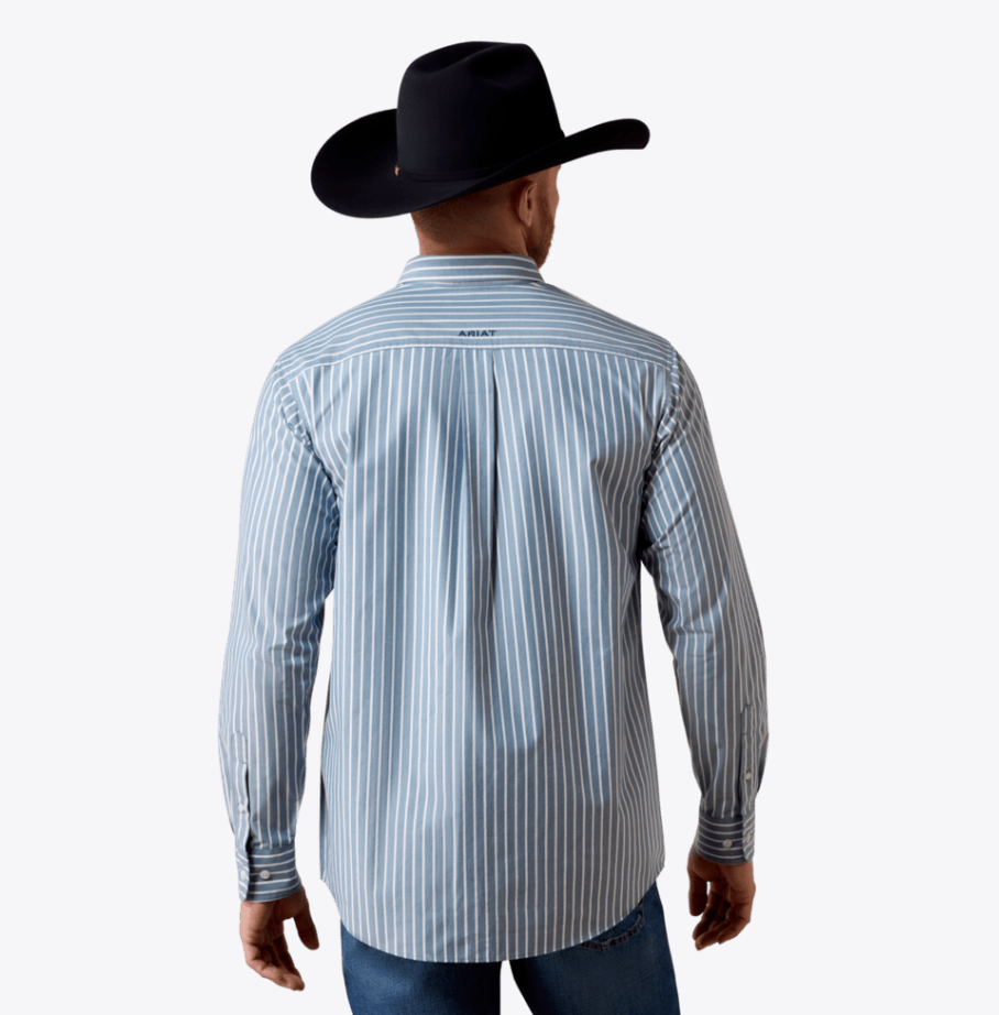 Ariat Men's Teal Stripe Delaney Classic Fit Button up Shirt 10080654