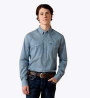 Ariat Men's Blue Phoenix Fitted Snap Front Shirt 10080597
