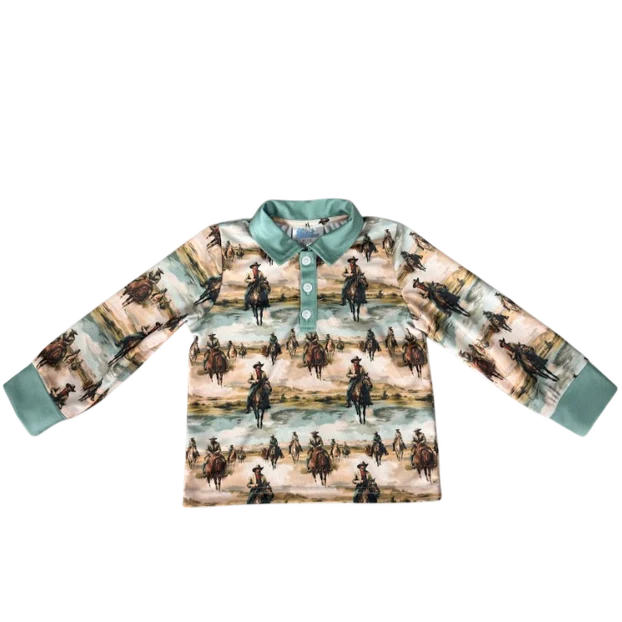 Shea Baby Boy's Sunrise Cowboy Polo POLOLS22