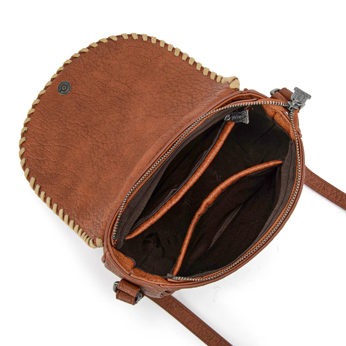 Trinity Ranch Brown Western Hair-On Cowhide Saddle Crossbody TR204-8360BR
