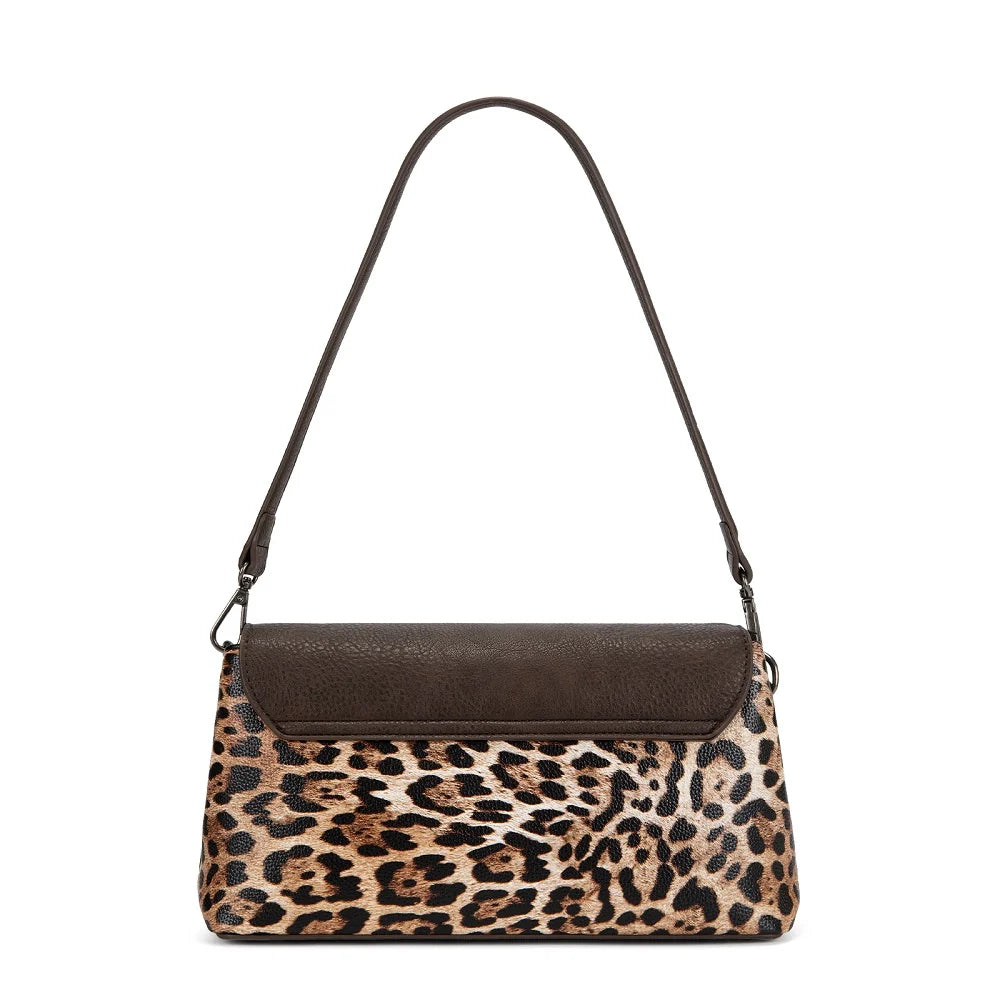 Wrangler Flap Shoulder Crossbody Bag Leopard/Coffee WG-HB-573-2003-LP-CF