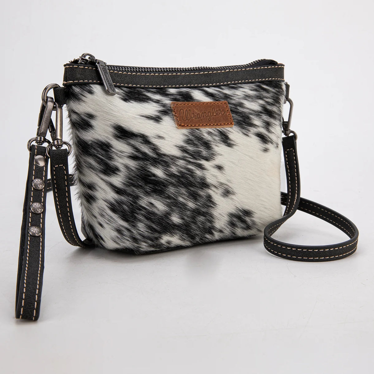Wrangler Black Genuine Hair-On Cowhide Crossbody Bag WG169-1812BK