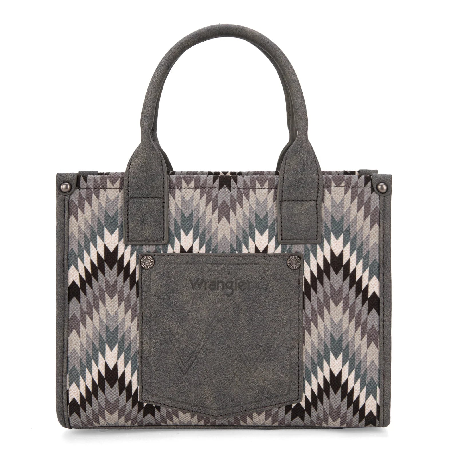 Wrangler Southwestern Pattern Dual Sided Print Tote/Crossbody WG2211-8120S GREY