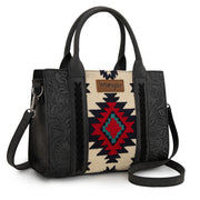 Wrangler Black Tooled Aztec Conceal Carry Crossbody Purse WG226-8120