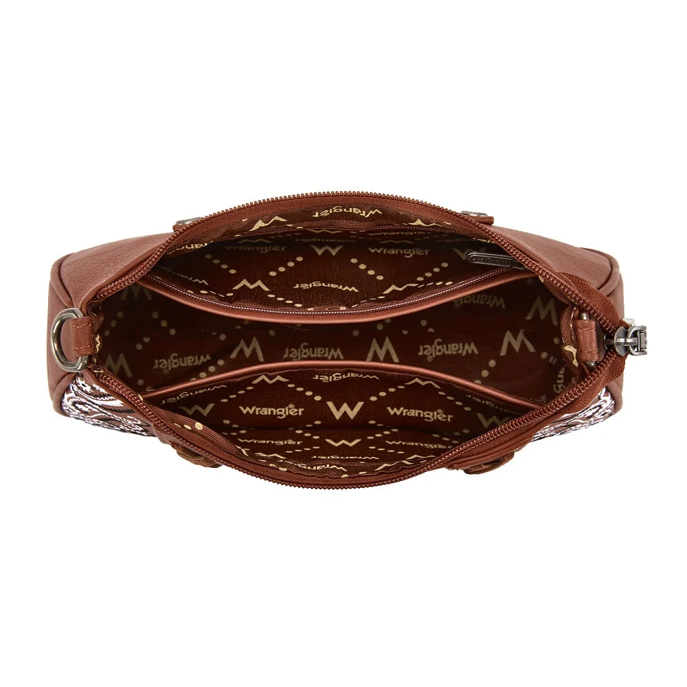 Wrangler Brown Braided Paisley Bandana Shoulder Bag WG331-818BR