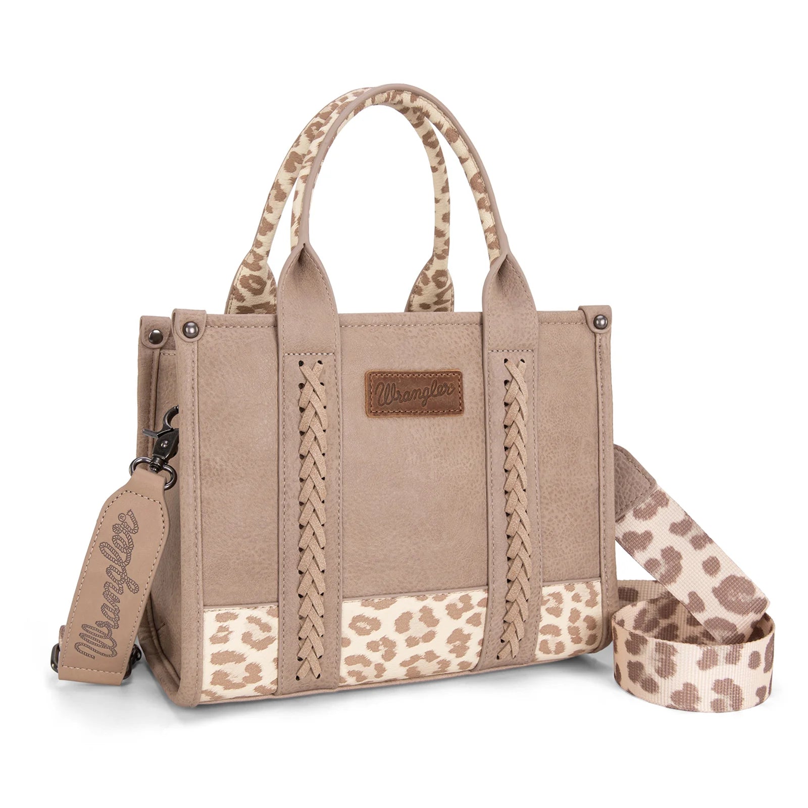 Wrangler Leopard Print Concealed Carry Tote/Crossbody WG102-8120S TAN