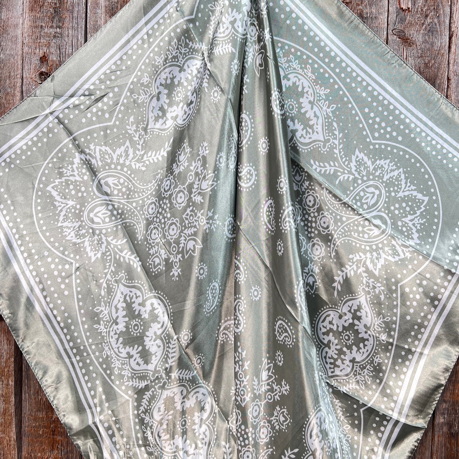Rodeo Drive Floral Paisley Sage Wild Rag WR3380