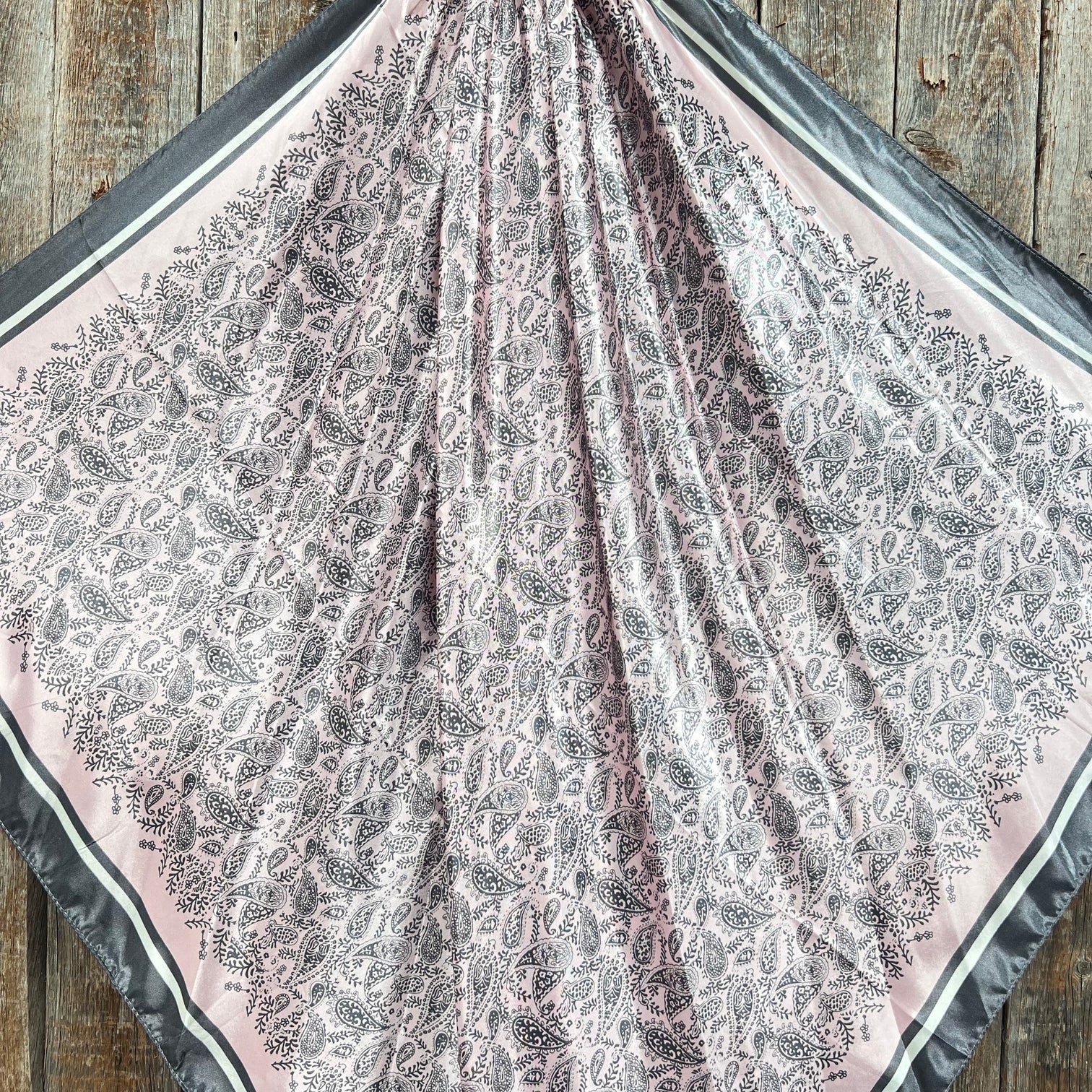 Rodeo Drive Pink and Grey Paisley Wild Rag WR3409