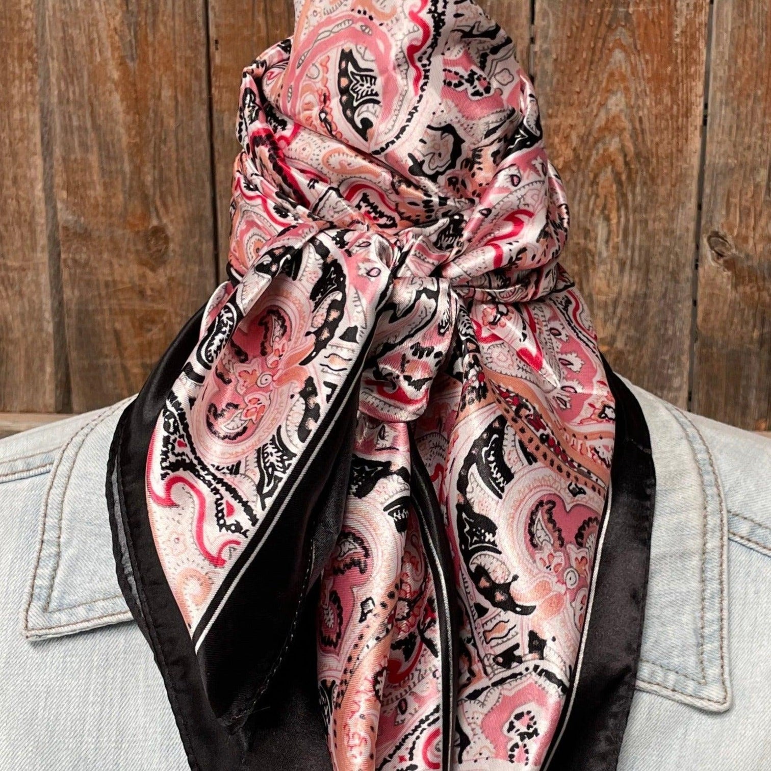 Rodeo Drive Pink and Black Paisley Wild Rag WR3415