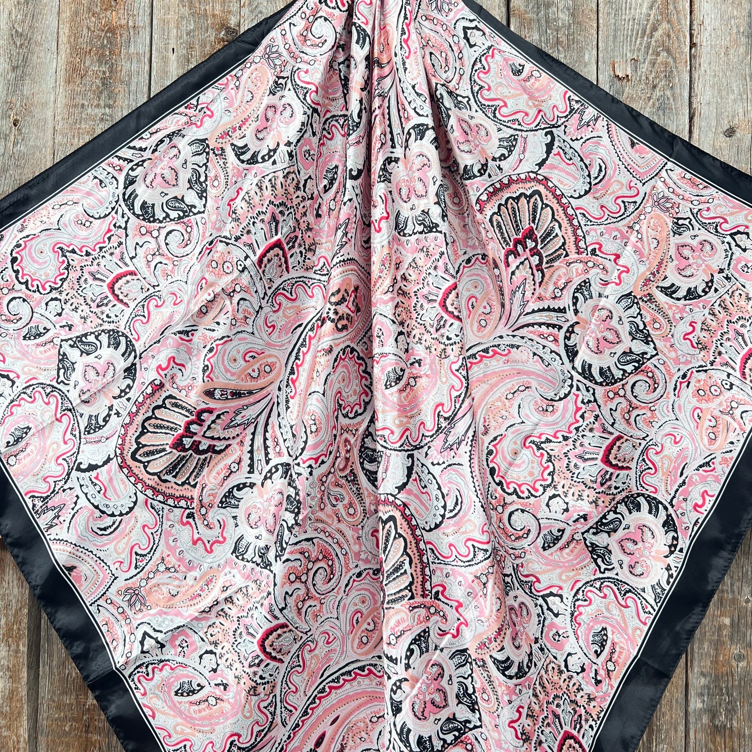 Rodeo Drive Pink and Black Paisley Wild Rag WR3415