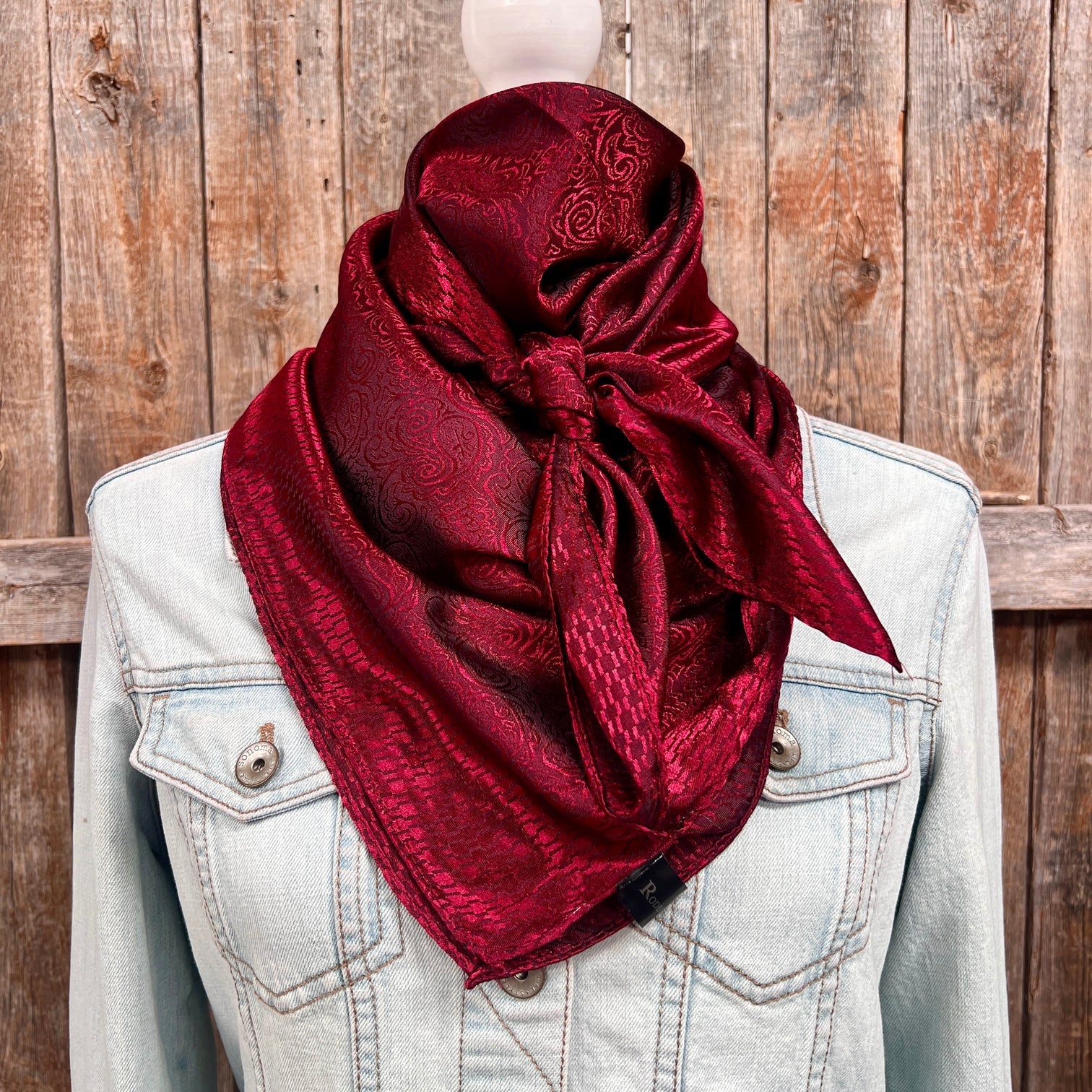 Rodeo Drive Burgundy Jacquard Wild Rag WR4035 | Corral Western Wear