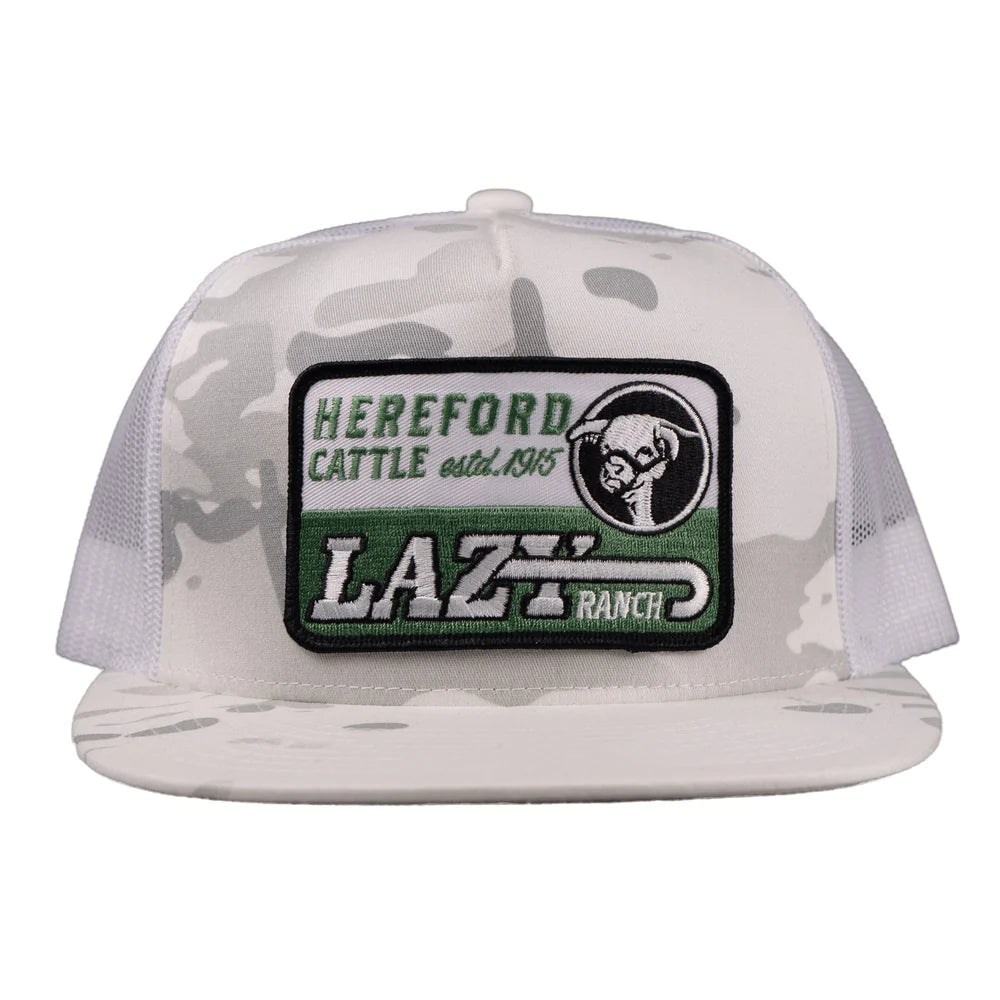 Lazy J Ranch Wear White Camouflage Shafter Classic Five Panel Trucker Cap WHTCAMO4-SHAFTER