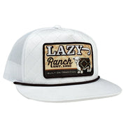 Lazy J Ranch Wear White Brown Cool Front Classic Rope Trucker Cap WHTWHT4-BRNCF