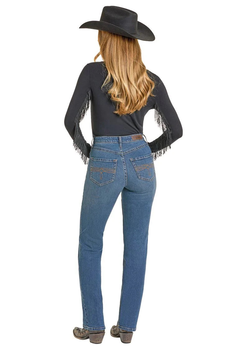 Rock & Roll Cowgirl's Studded Pocket Bootcut Jean BW1HD07195