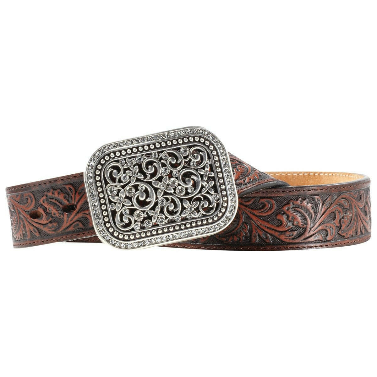 Ariat Women's Dark Brown Embossed Belt.