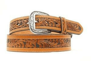 Men's Floral Inlay Western Belt.