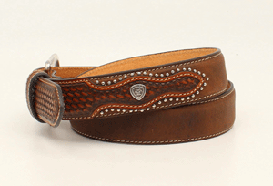 【THEAIRTOWN】western belt sk★ Ariat Men's Basket Weave Western Belt A1019644 | Corral