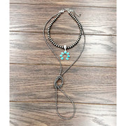 Isac Trading Navajo Squash Blossom Turquoise Necklace 738362