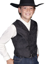Scully Boy's Black Paisley Vest RW093K