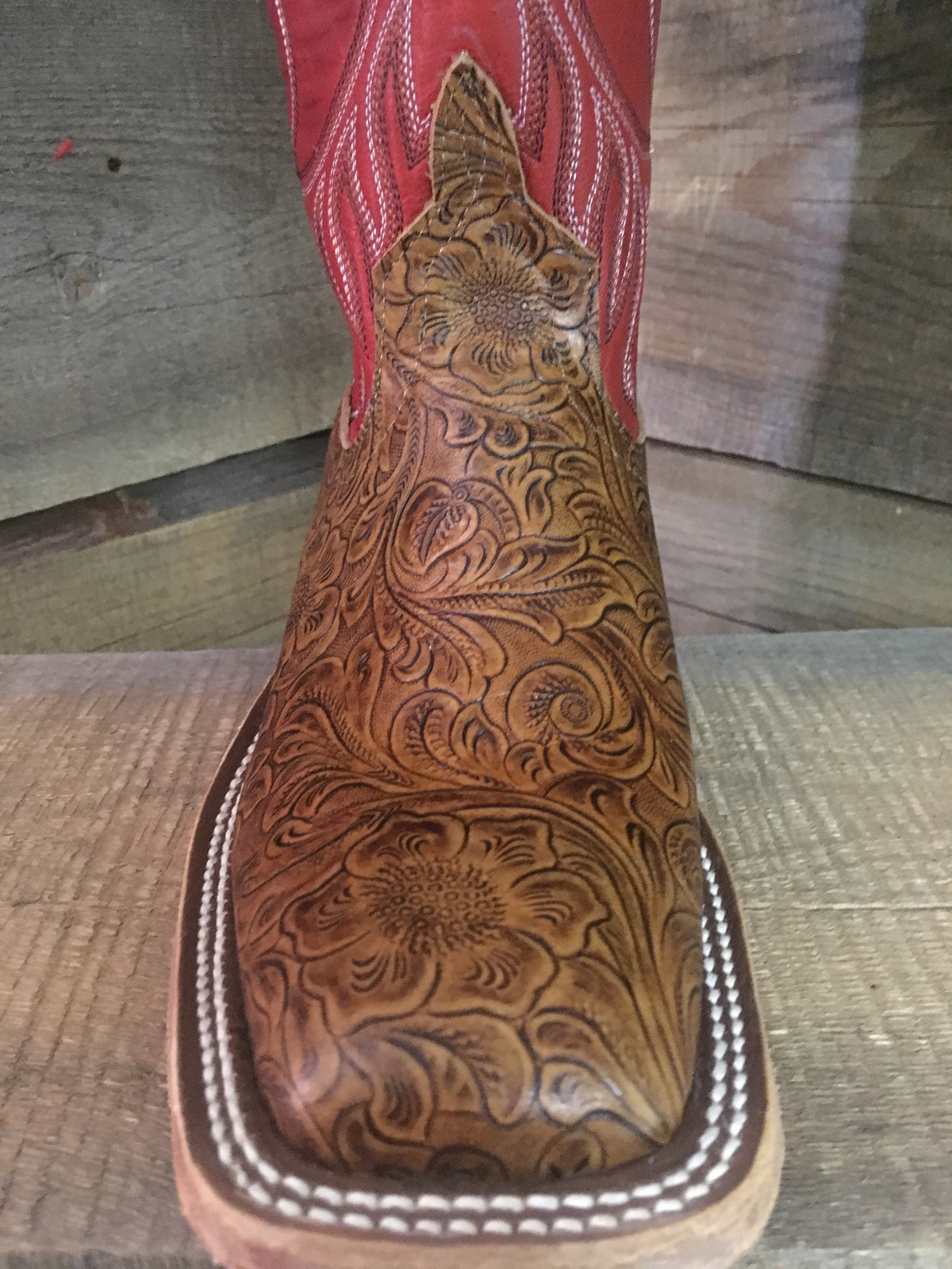 Anderson Bean Tooled Red Fools Gold Boot 329760.