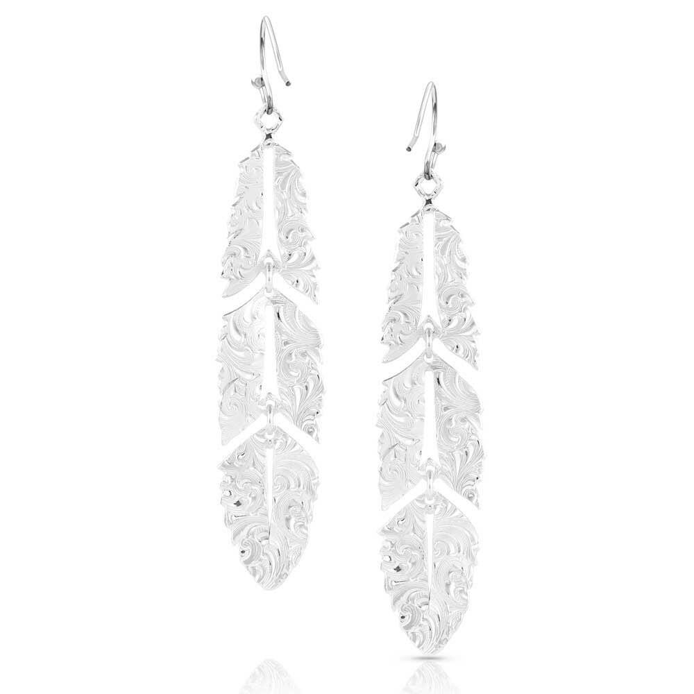 Montana Silversmiths Freedom Feather American Made Earrings.