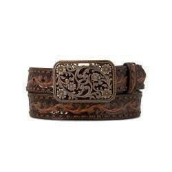 Ariat Women's Floral Embossed Western Belt.