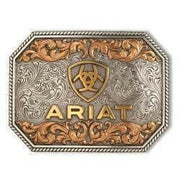 Ariat Floral Engraved Logo Western Buckle.