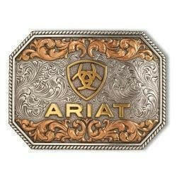 Ariat Floral Engraved Logo Western Buckle.