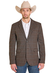 Rock & Roll Men's Brown Plaid Sportcoat BM96C07383