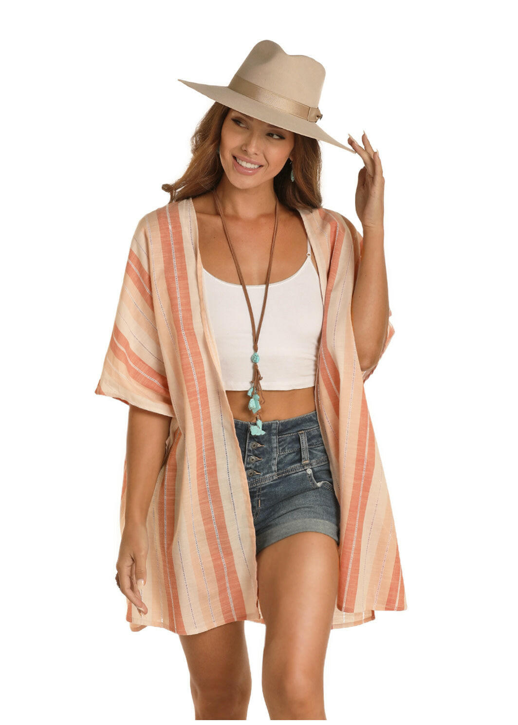 Panhandle Ladies Striped Cardigan C3.