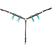 Martin 1.5" Scalloped Breastcollar with Turquoise Tassels BC15019ATD