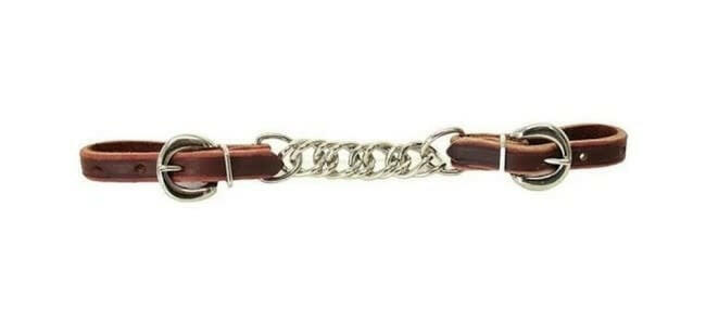 Edged Latigo Twisted Chain Curb Strap.