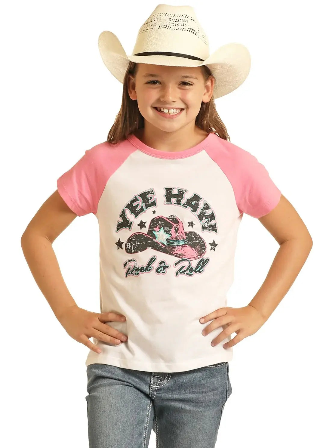 Rock & Roll Cowgirl Girl's Yee Haw Tee.