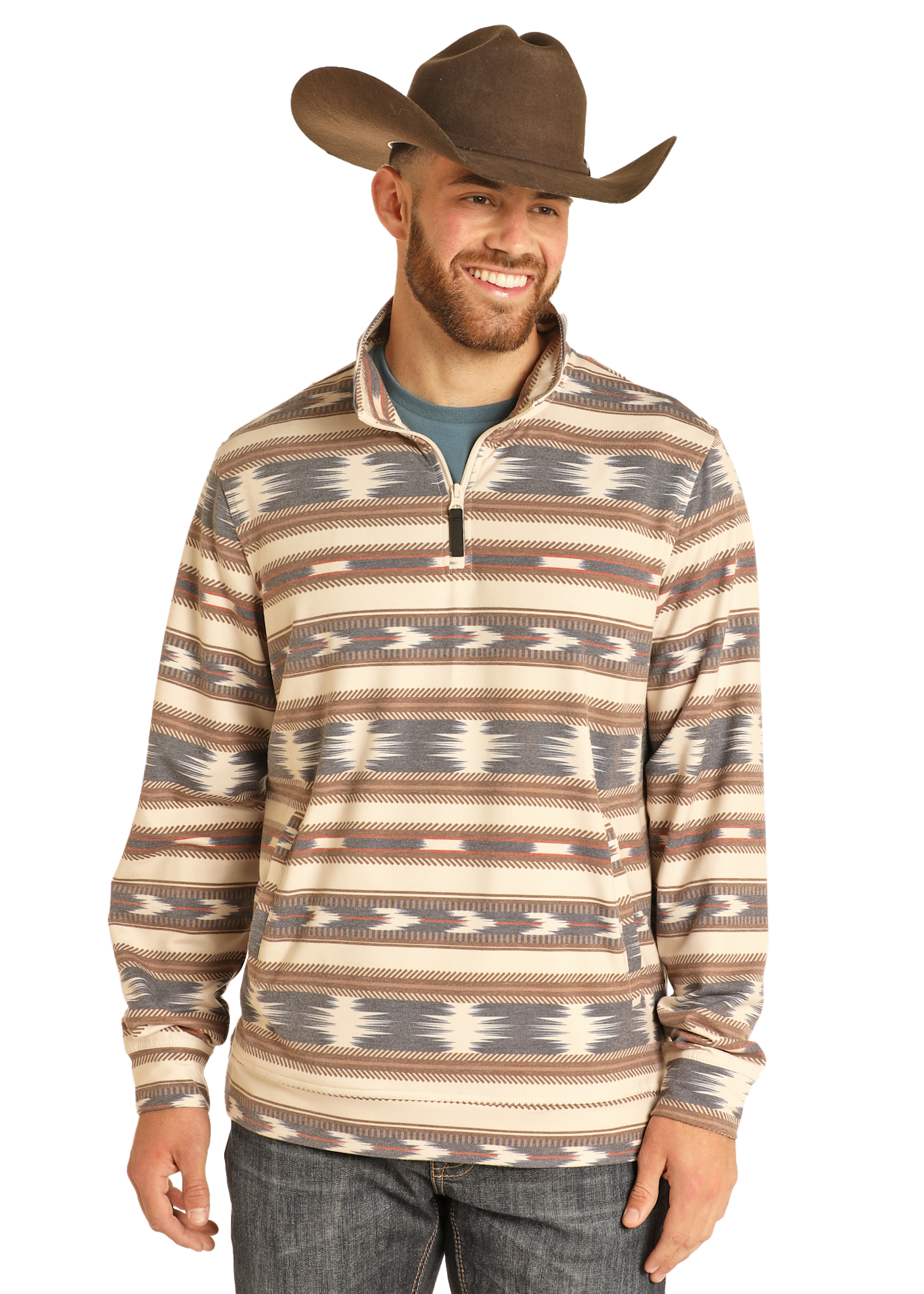 Rock & Roll Men's Stripe Performance Pullover.