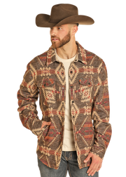 Rock & Roll Men's Aztec Jacquard Shirt Jacket.