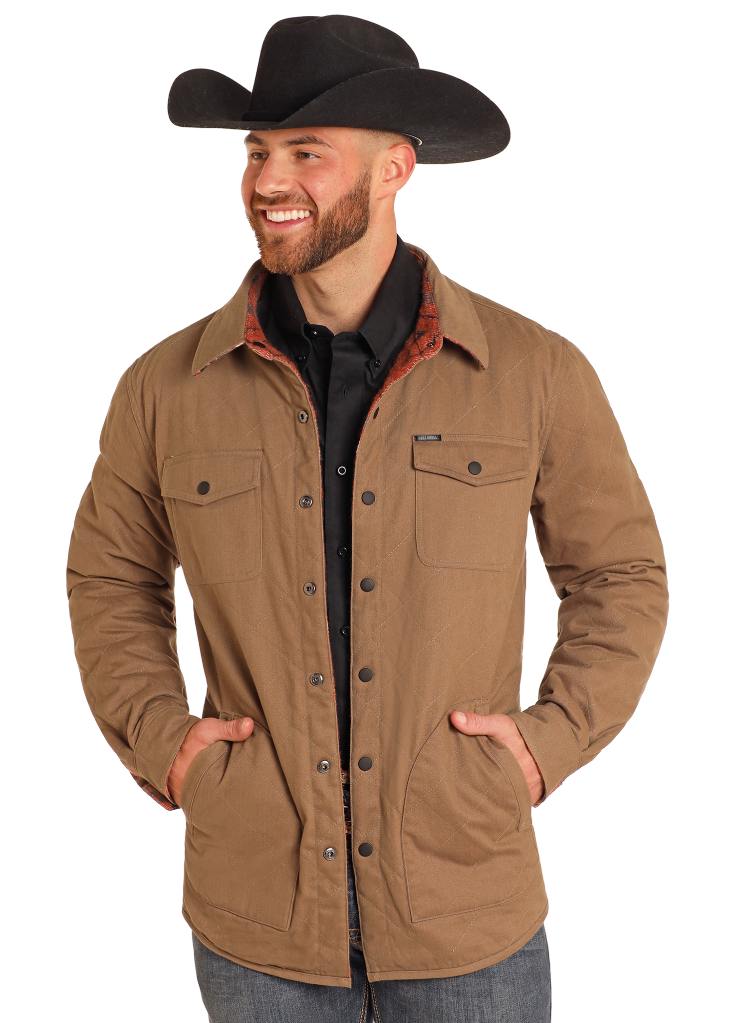 Rock & Roll Men's Reversible Herringbone Aztec Jacquard Jacket.