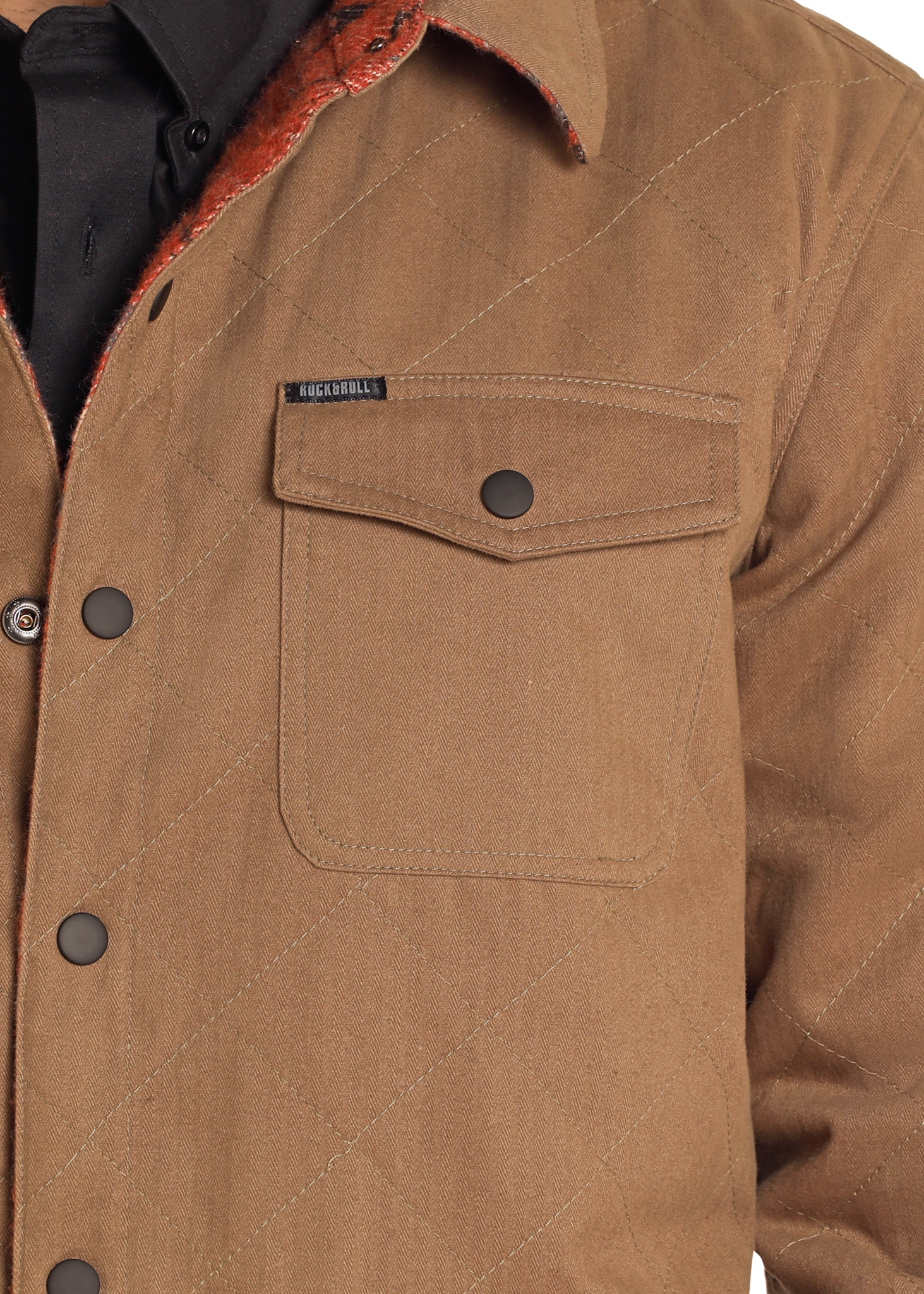 Rock & Roll Men's Reversible Herringbone Aztec Jacquard Jacket.
