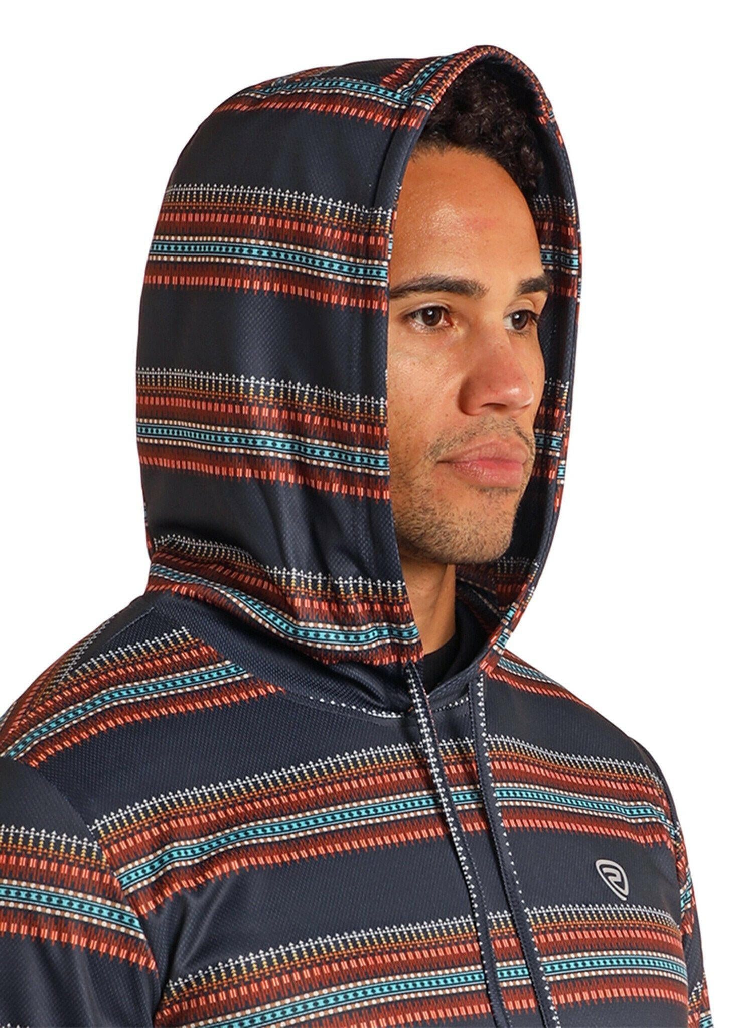Rock & Roll Men's Performance Stripe Printed Hoodie.