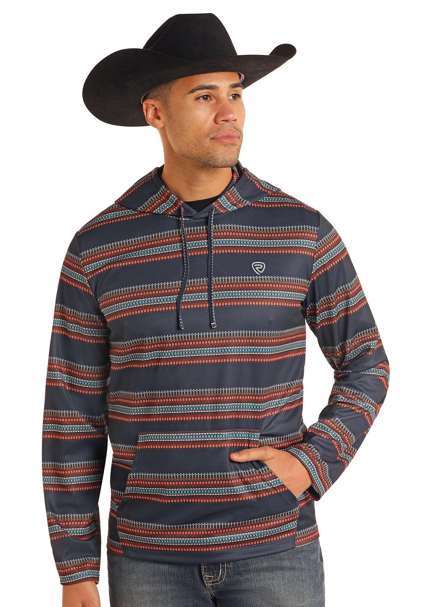 Rock & Roll Men's Performance Stripe Printed Hoodie.