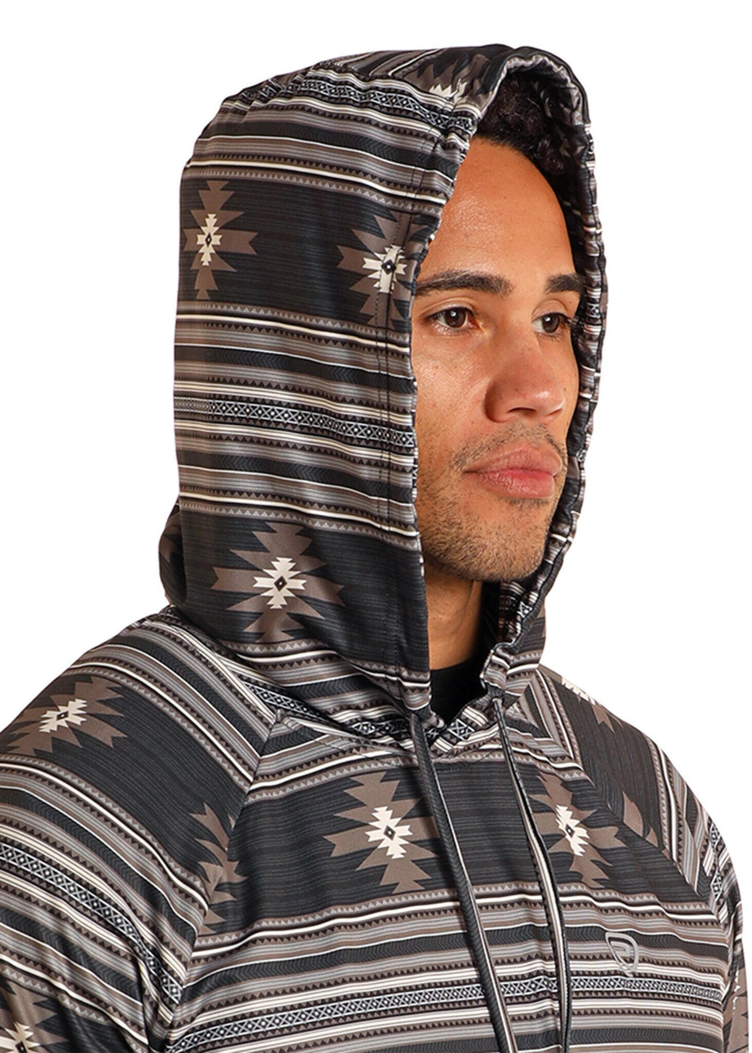 Rock & Roll Men's Performance Aztec Printed Hoodie.
