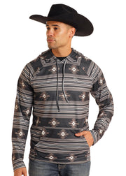 Rock & Roll Men's Performance Aztec Printed Hoodie.