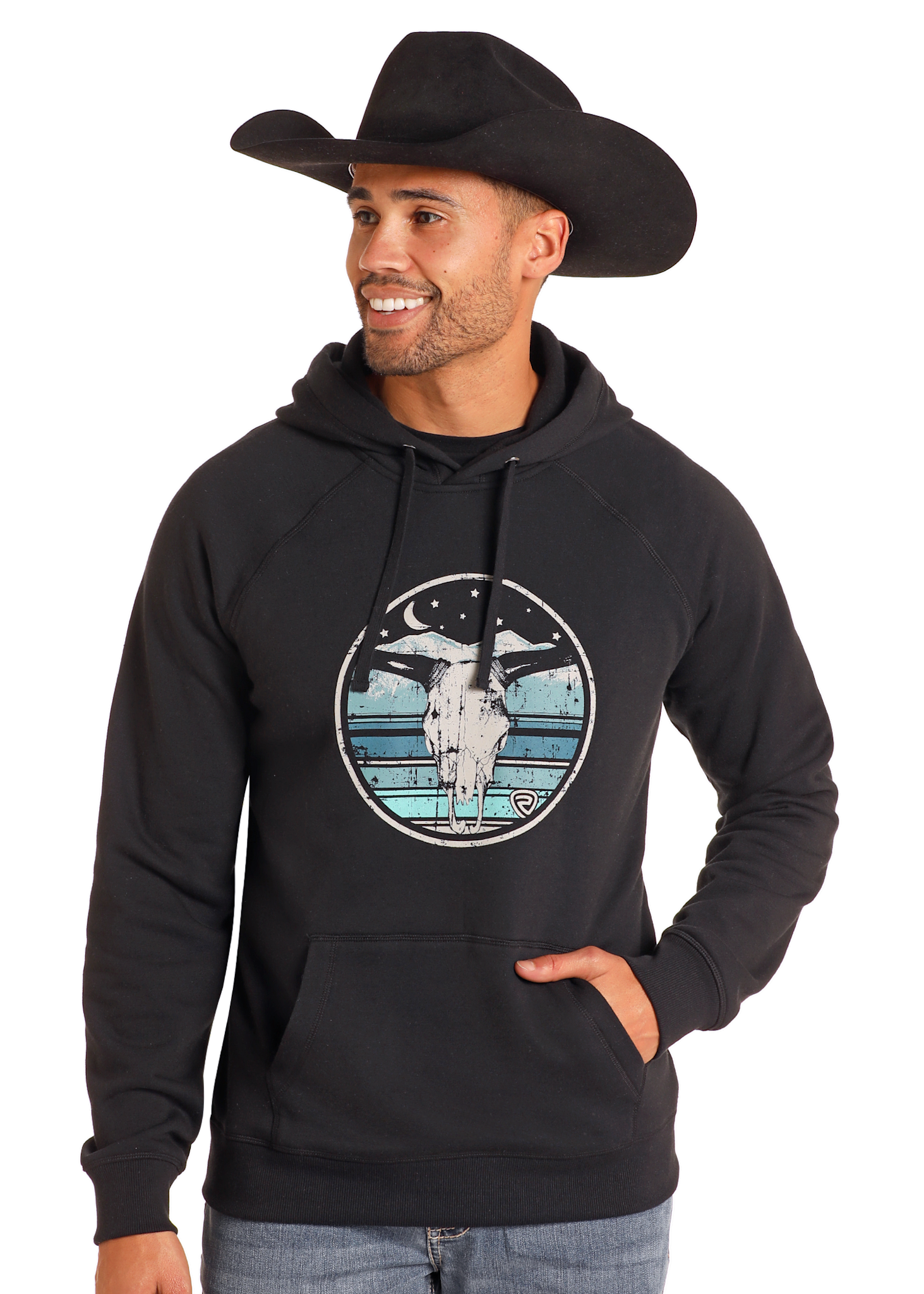 Rock & Roll Men's Skull Graphic Hoodie.