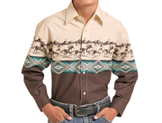 ROCK&ROLL  BOYS BORDERS LS SNAP BRN SBN2S09550.