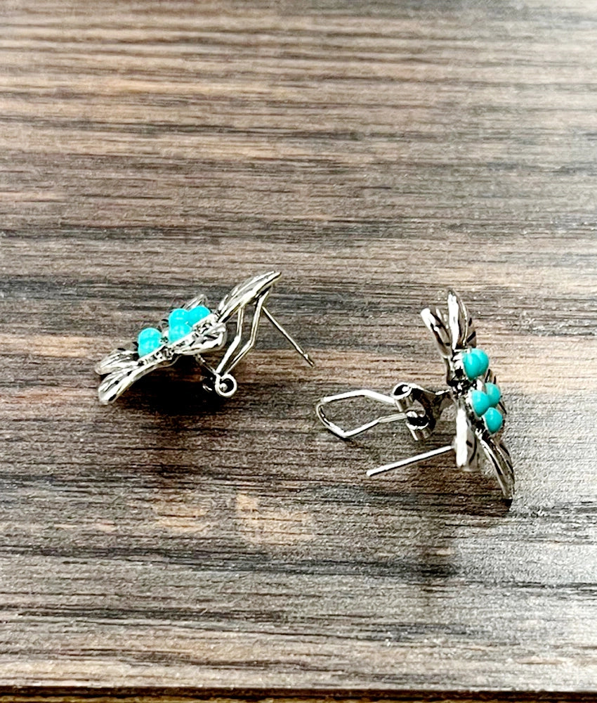 Isac Trading Floral Turquoise Earrings 726402