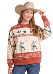 Panhandle Women's Cowboy Crew Neck LW91T09682.