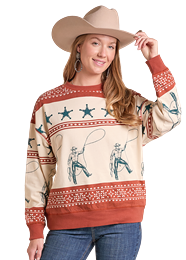 Panhandle Women's Cowboy Crew Neck LW91T09682.