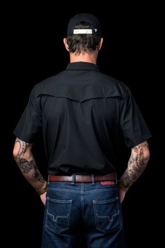 Ferrell Men's Core Black Short Sleeve Snap Shirt FSS1002335