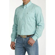 Cinch Men's Mint Patterned Long Sleeve Shirt.
